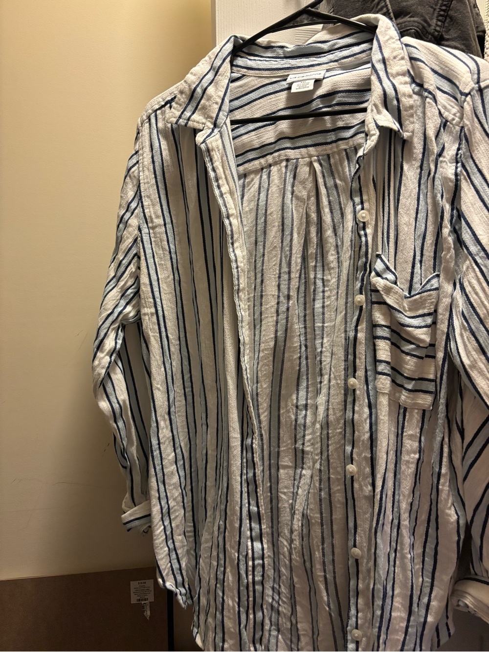 Liz Claiborne XXL striped blouse button up